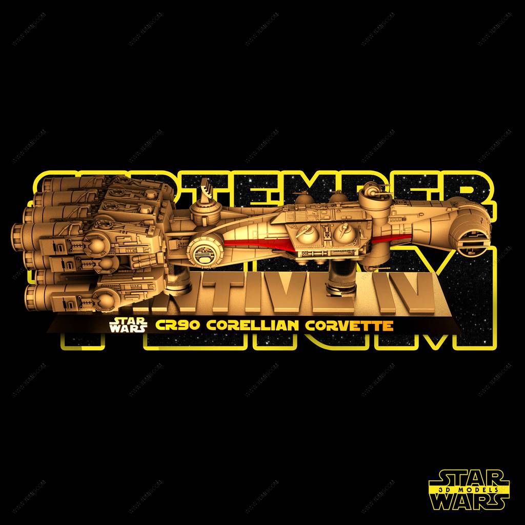 P站图纸印象馆 SW3D 星球大战 CR90星际护卫舰 SW3D 星球大战 CR90星际护卫舰