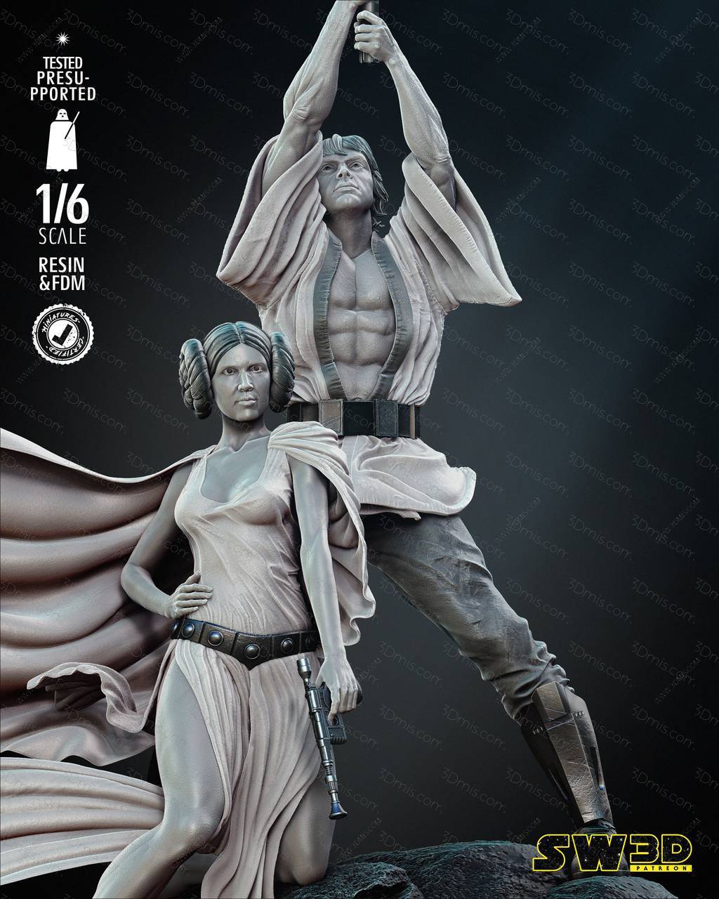 P站图纸印象馆 SW3D 星球大战 卢克和莱娅·奥加纳·索罗 SW3D 星球大战 卢克和莱娅·奥加纳·索罗