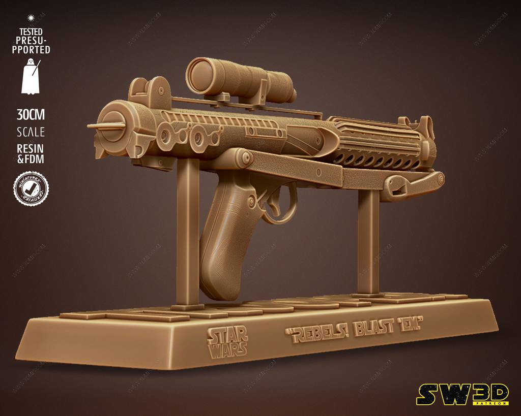 P站图纸印象馆 SW3D 星球大战 E-11爆能步枪 SW3D 星球大战 E-11爆能步枪
