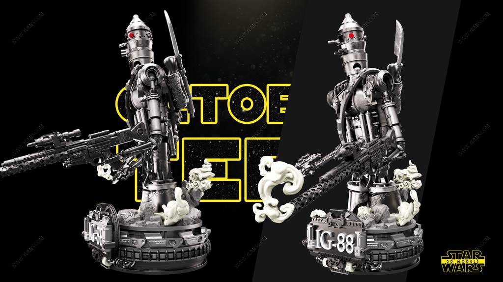 P站图纸印象馆 SW3D 星球大战 IG-88机器人 SW3D 星球大战 IG-88机器人
