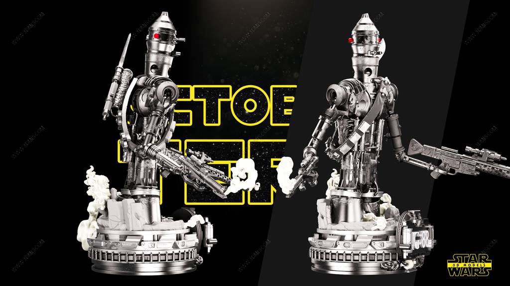 P站图纸印象馆 SW3D 星球大战 IG-88机器人 SW3D 星球大战 IG-88机器人