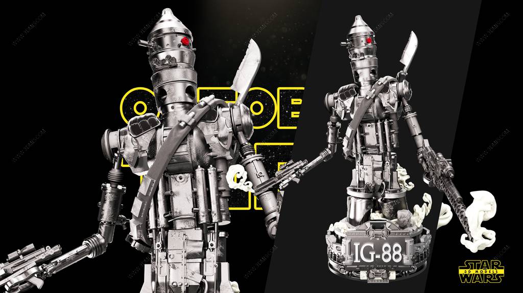 P站图纸印象馆 SW3D 星球大战 IG-88机器人 SW3D 星球大战 IG-88机器人