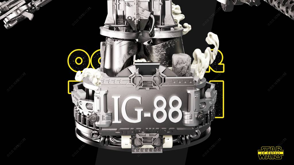 P站图纸印象馆 SW3D 星球大战 IG-88机器人 SW3D 星球大战 IG-88机器人