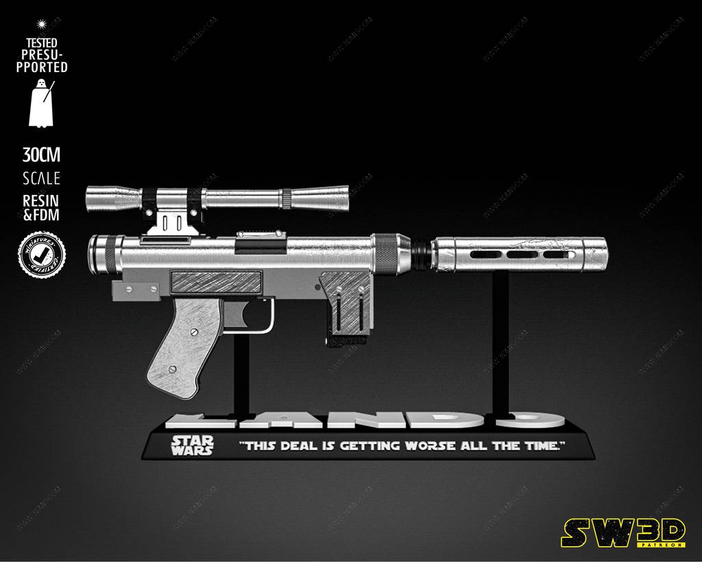 P站图纸印象馆 SW3D 星球大战 蓝道·卡利森的SE-14爆能枪 SW3D 星球大战 蓝道·卡利森的SE-14爆能枪