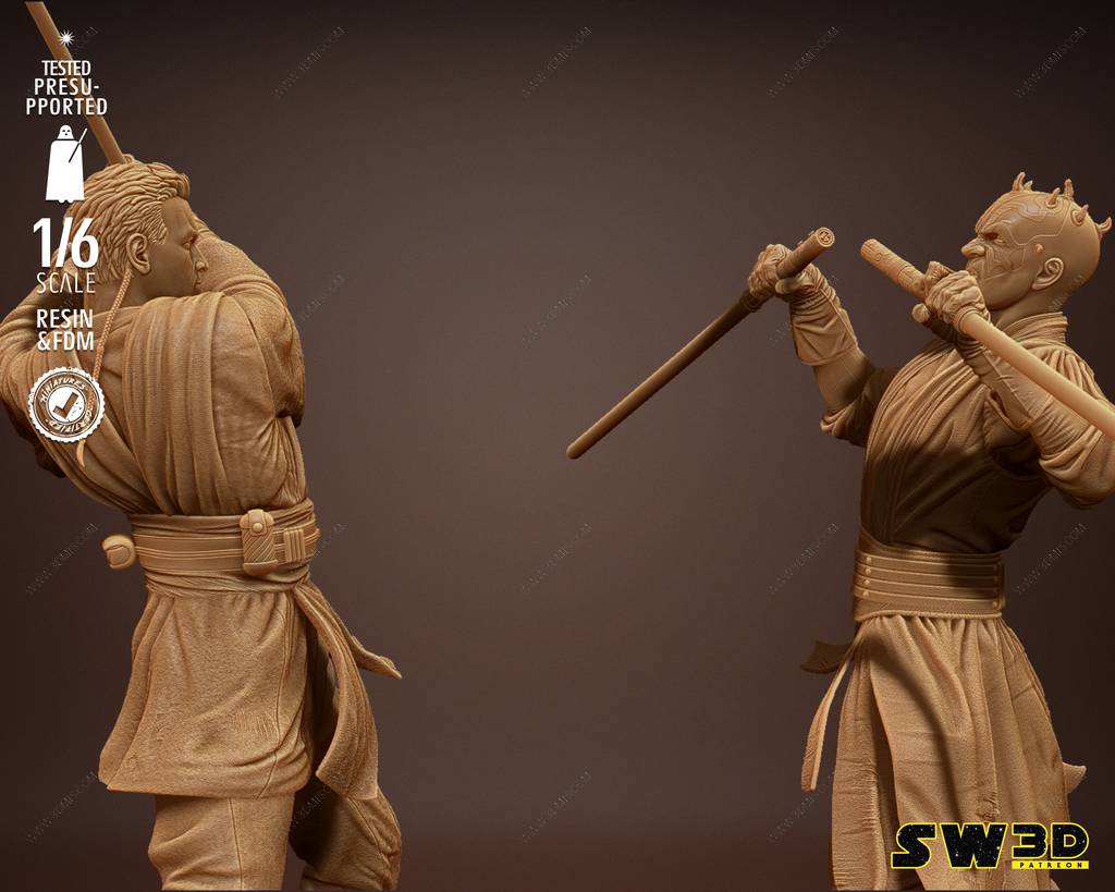 P站图纸印象馆 SW3D 星球大战 欧比旺对战达斯·摩尔 SW3D 星球大战 欧比旺对战达斯·摩尔