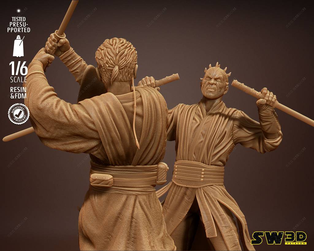 P站图纸印象馆 SW3D 星球大战 欧比旺对战达斯·摩尔 SW3D 星球大战 欧比旺对战达斯·摩尔