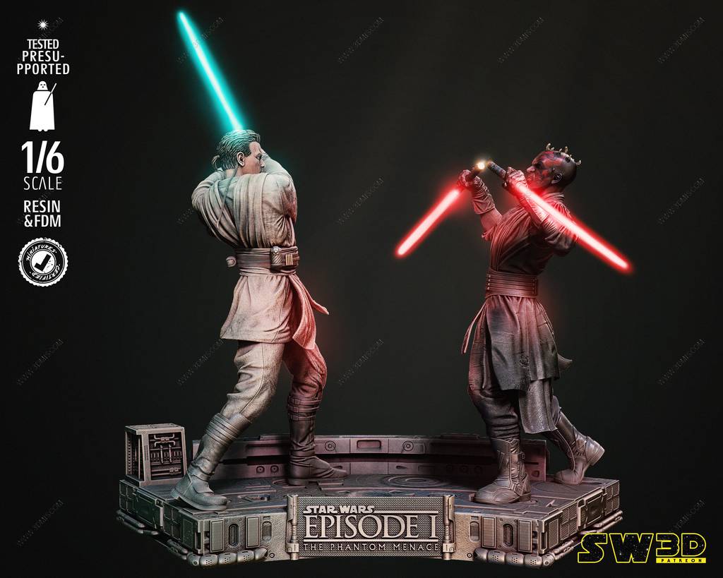 P站图纸印象馆 SW3D 星球大战 欧比旺对战达斯·摩尔 SW3D 星球大战 欧比旺对战达斯·摩尔