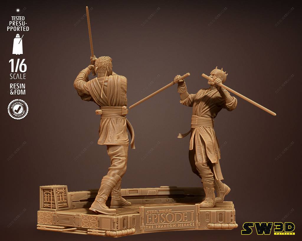 P站图纸印象馆 SW3D 星球大战 欧比旺对战达斯·摩尔 SW3D 星球大战 欧比旺对战达斯·摩尔