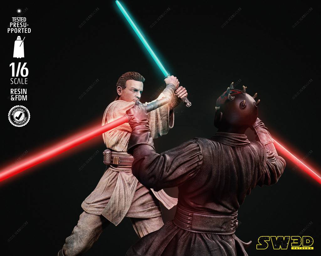 P站图纸印象馆 SW3D 星球大战 欧比旺对战达斯·摩尔 SW3D 星球大战 欧比旺对战达斯·摩尔