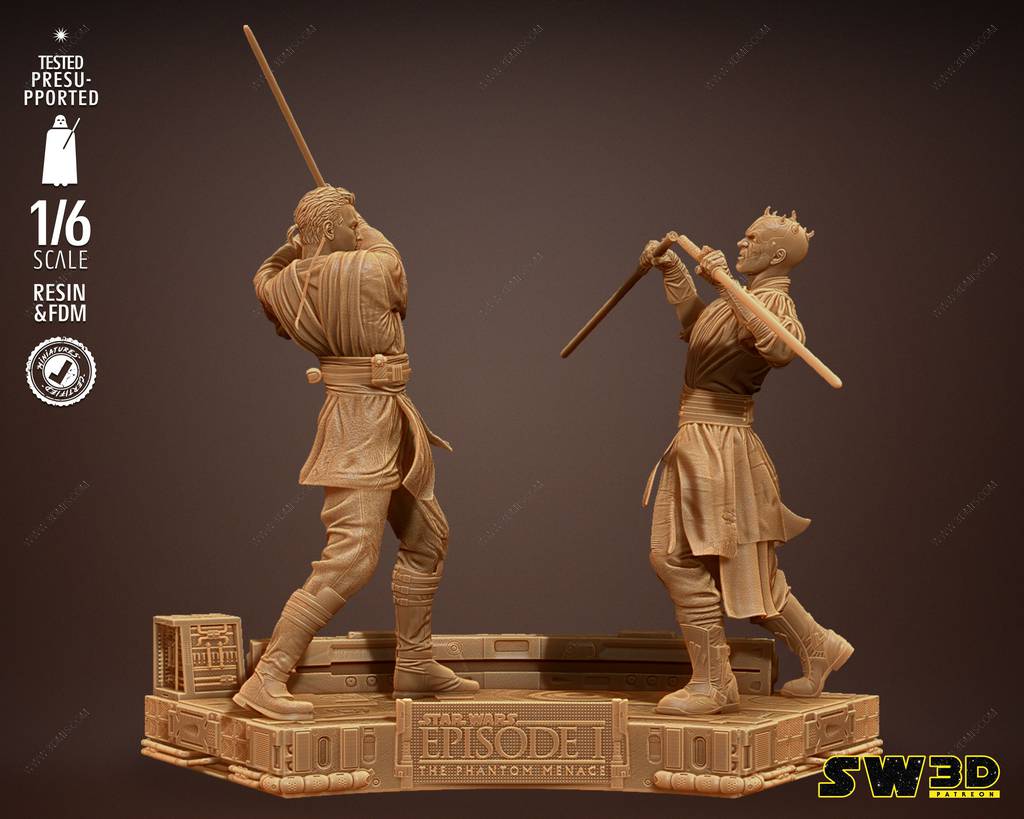 P站图纸印象馆 SW3D 星球大战 欧比旺对战达斯·摩尔 SW3D 星球大战 欧比旺对战达斯·摩尔