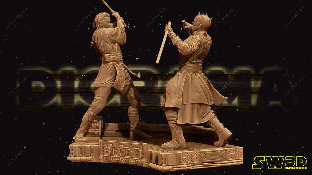 P站图纸印象馆 SW3D 星球大战 欧比旺对战达斯·摩尔 SW3D 星球大战 欧比旺对战达斯·摩尔
