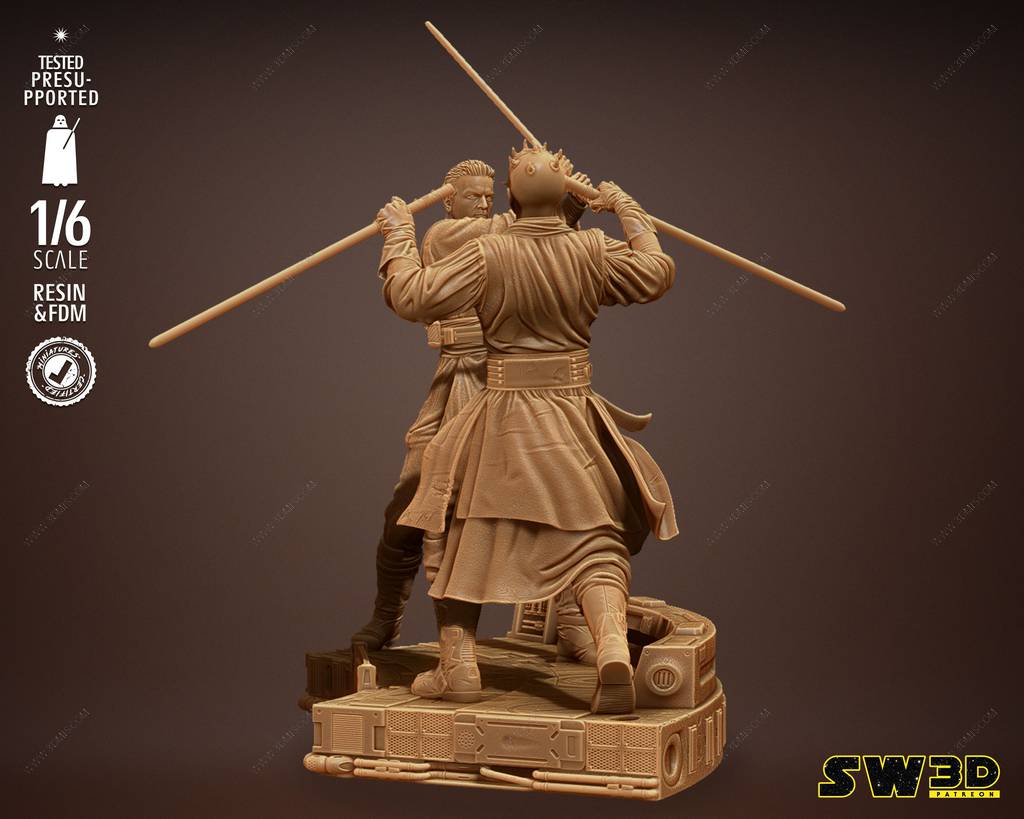 P站图纸印象馆 SW3D 星球大战 欧比旺对战达斯·摩尔 SW3D 星球大战 欧比旺对战达斯·摩尔