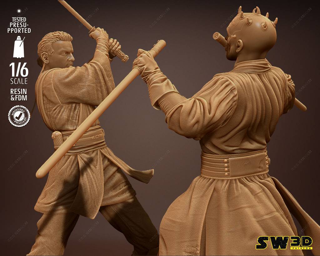 P站图纸印象馆 SW3D 星球大战 欧比旺对战达斯·摩尔 SW3D 星球大战 欧比旺对战达斯·摩尔