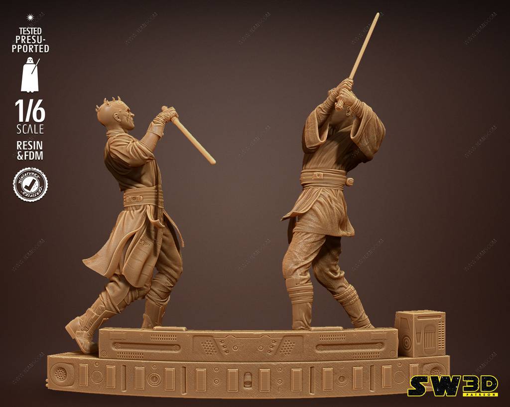 P站图纸印象馆 SW3D 星球大战 欧比旺对战达斯·摩尔 SW3D 星球大战 欧比旺对战达斯·摩尔