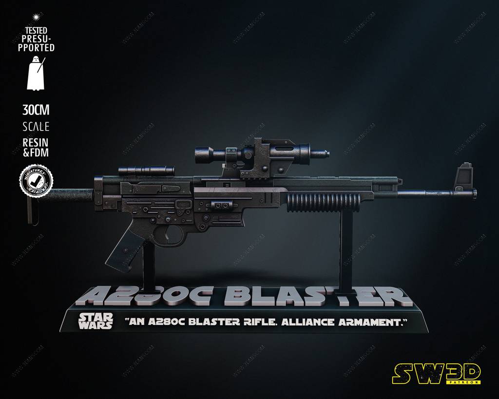 P站图纸印象馆 SW3D 星球大战 A280C爆能枪 SW3D 星球大战 A280C爆能枪