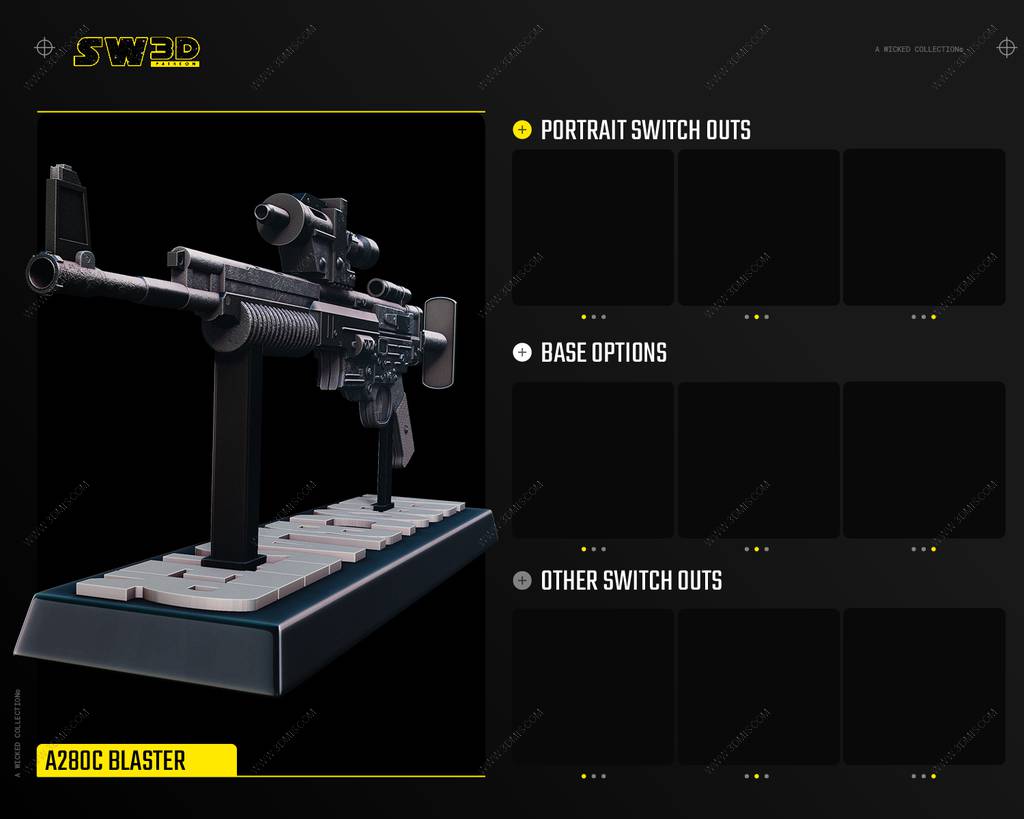 P站图纸印象馆 SW3D 星球大战 A280C爆能枪 SW3D 星球大战 A280C爆能枪