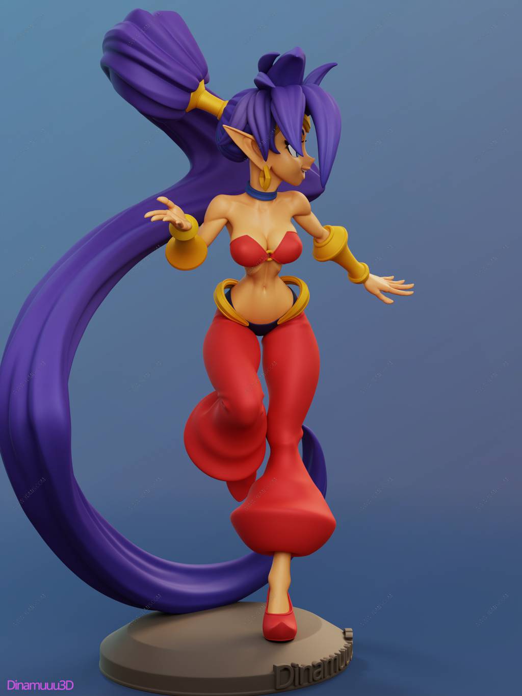 P站图纸印象馆 Dinamuuu 3D 半精灵英雄 桑塔 Dinamuuu 3D 半精灵英雄 桑塔