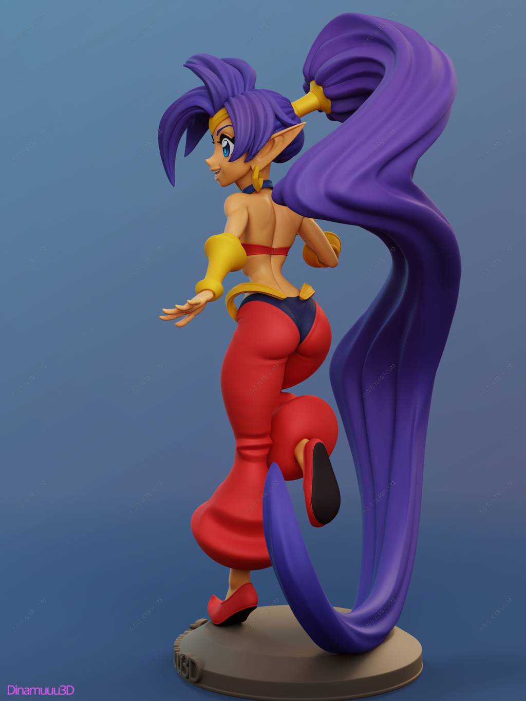 P站图纸印象馆 Dinamuuu 3D 半精灵英雄 桑塔 Dinamuuu 3D 半精灵英雄 桑塔