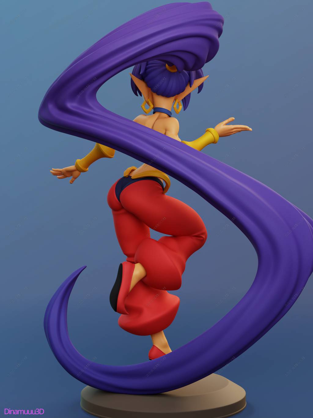 P站图纸印象馆 Dinamuuu 3D 半精灵英雄 桑塔 Dinamuuu 3D 半精灵英雄 桑塔