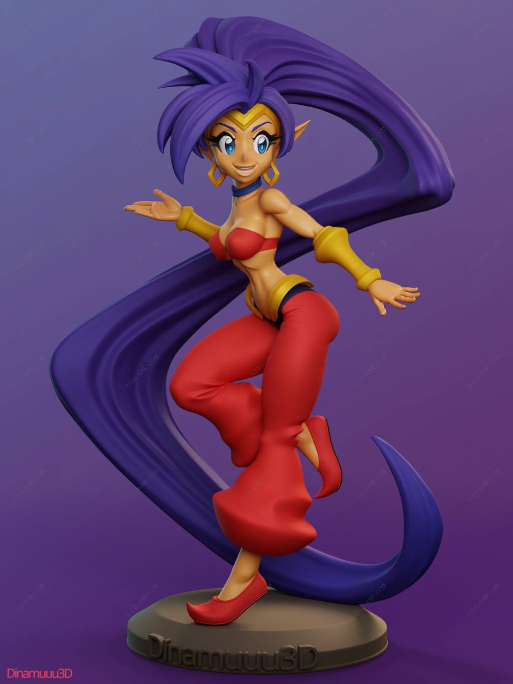 P站图纸印象馆 Dinamuuu 3D 半精灵英雄 桑塔 Dinamuuu 3D 半精灵英雄 桑塔