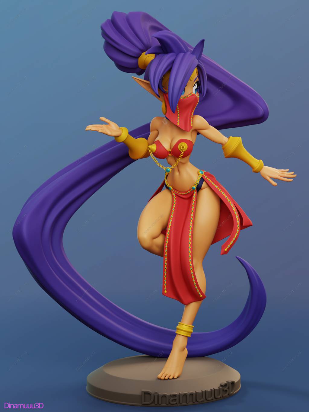 P站图纸印象馆 Dinamuuu 3D 半精灵英雄 桑塔 Dinamuuu 3D 半精灵英雄 桑塔