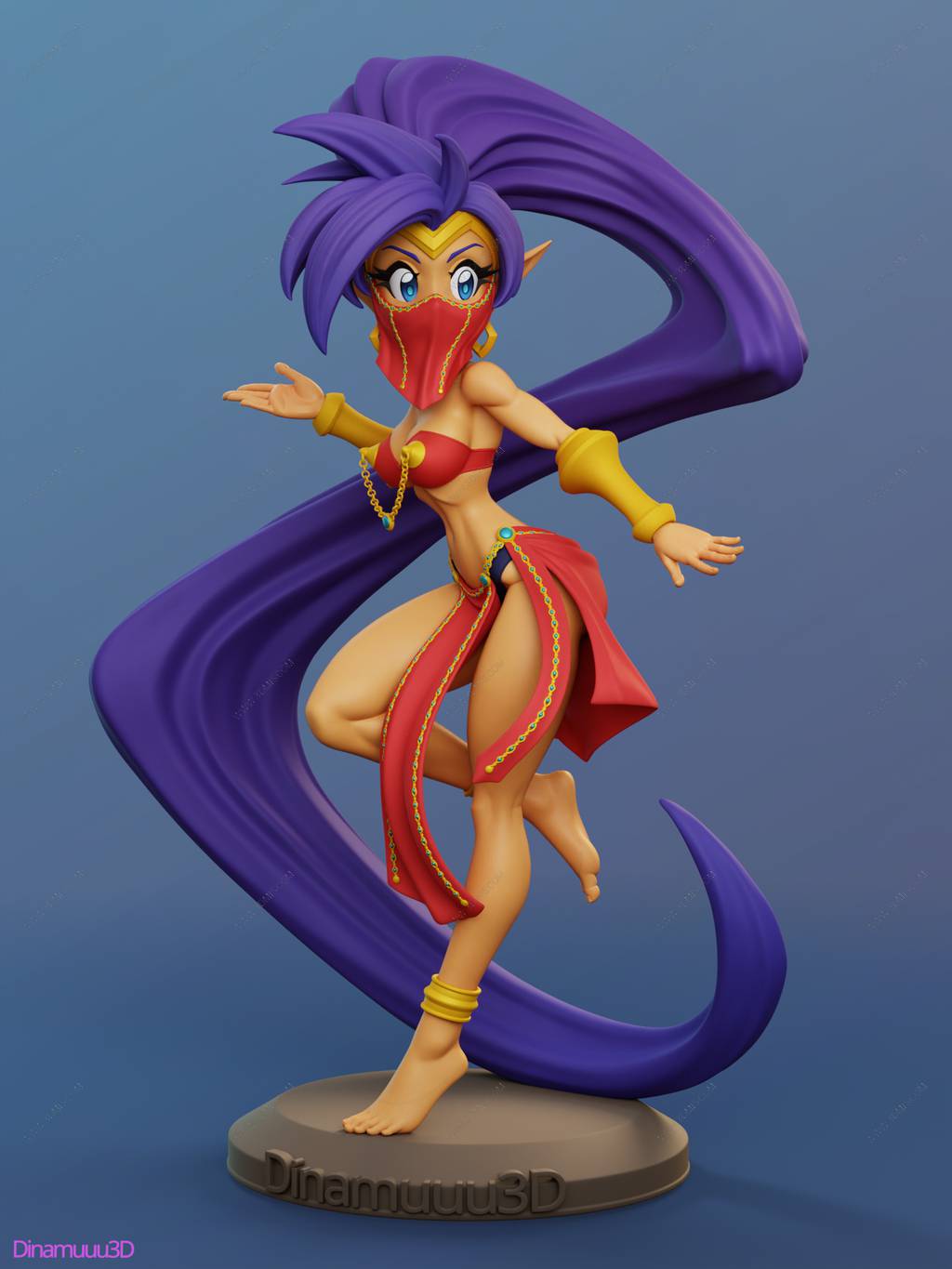 P站图纸印象馆 Dinamuuu 3D 半精灵英雄 桑塔 Dinamuuu 3D 半精灵英雄 桑塔