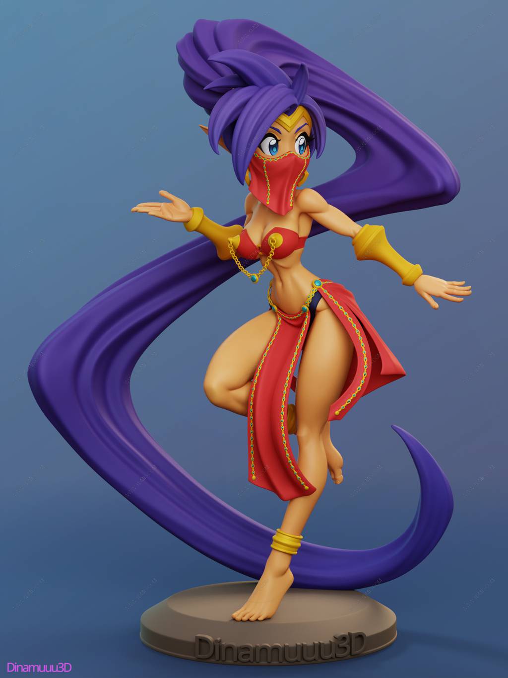 P站图纸印象馆 Dinamuuu 3D 半精灵英雄 桑塔 Dinamuuu 3D 半精灵英雄 桑塔