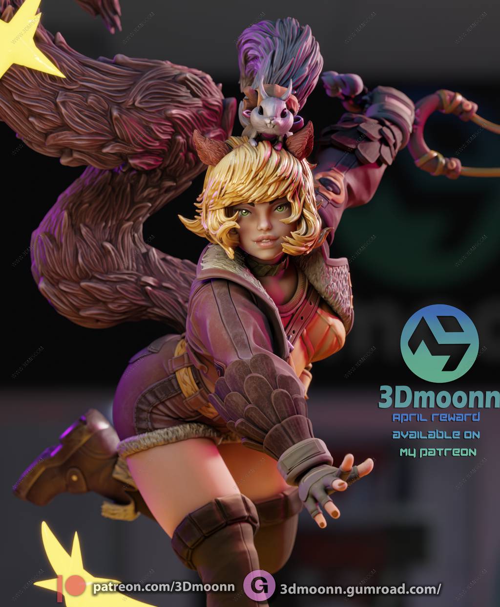 P站图纸印象馆 3Dmoonn 漫威 松鼠妹 3Dmoonn 漫威 松鼠妹