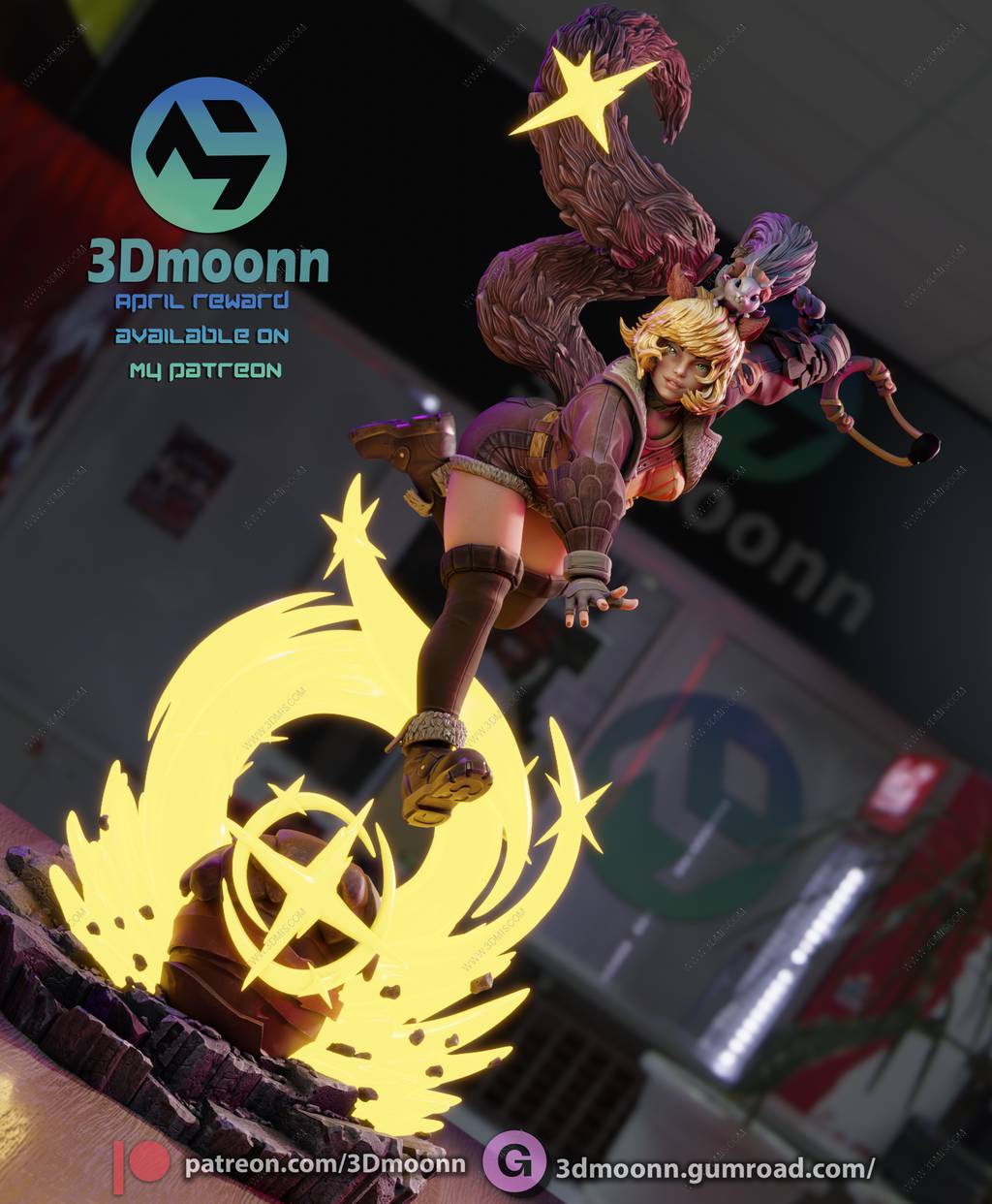 P站图纸印象馆 3Dmoonn 漫威 松鼠妹 3Dmoonn 漫威 松鼠妹