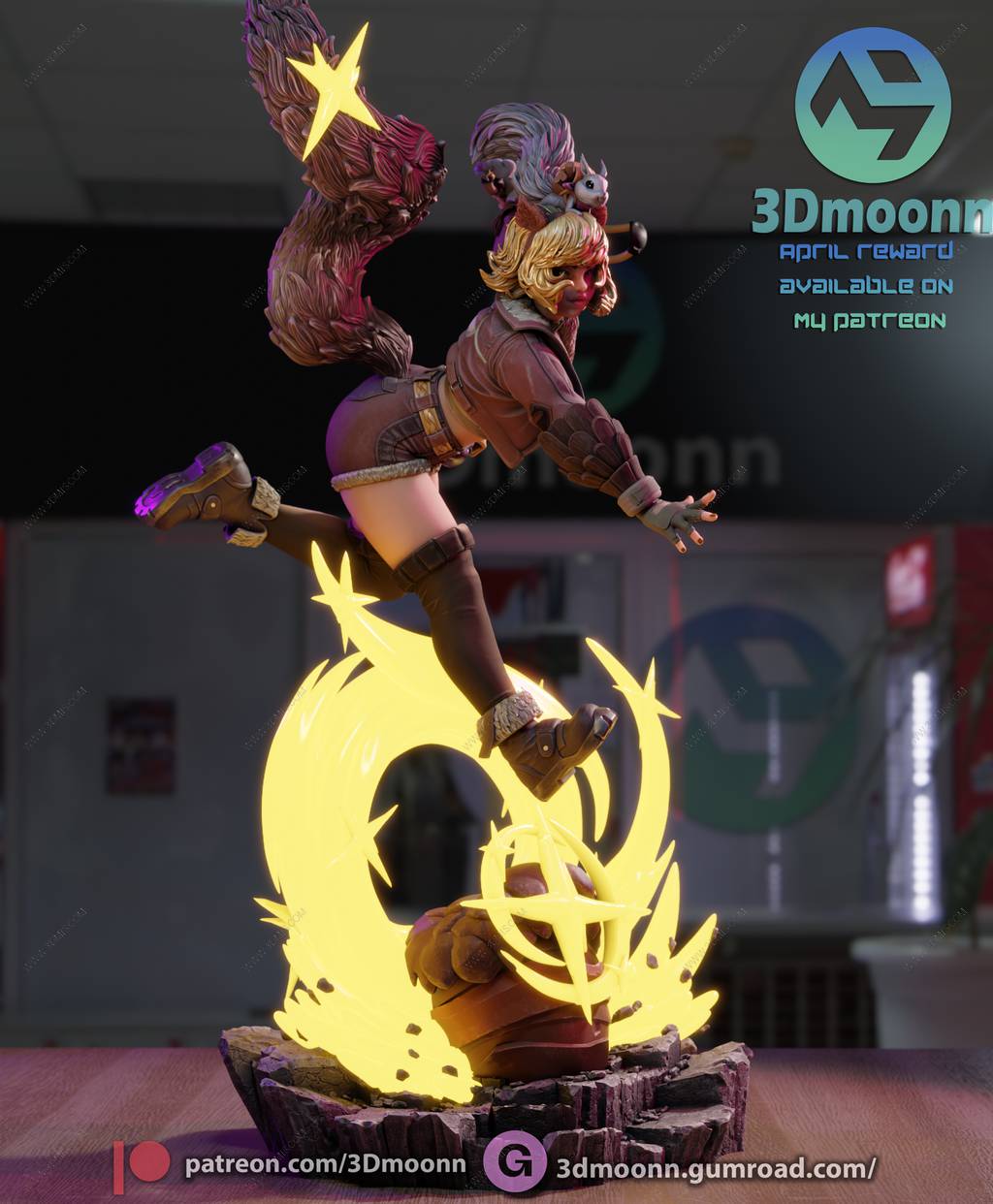 P站图纸印象馆 3Dmoonn 漫威 松鼠妹 3Dmoonn 漫威 松鼠妹