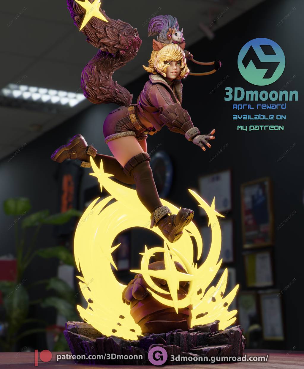 P站图纸印象馆 3Dmoonn 漫威 松鼠妹 3Dmoonn 漫威 松鼠妹