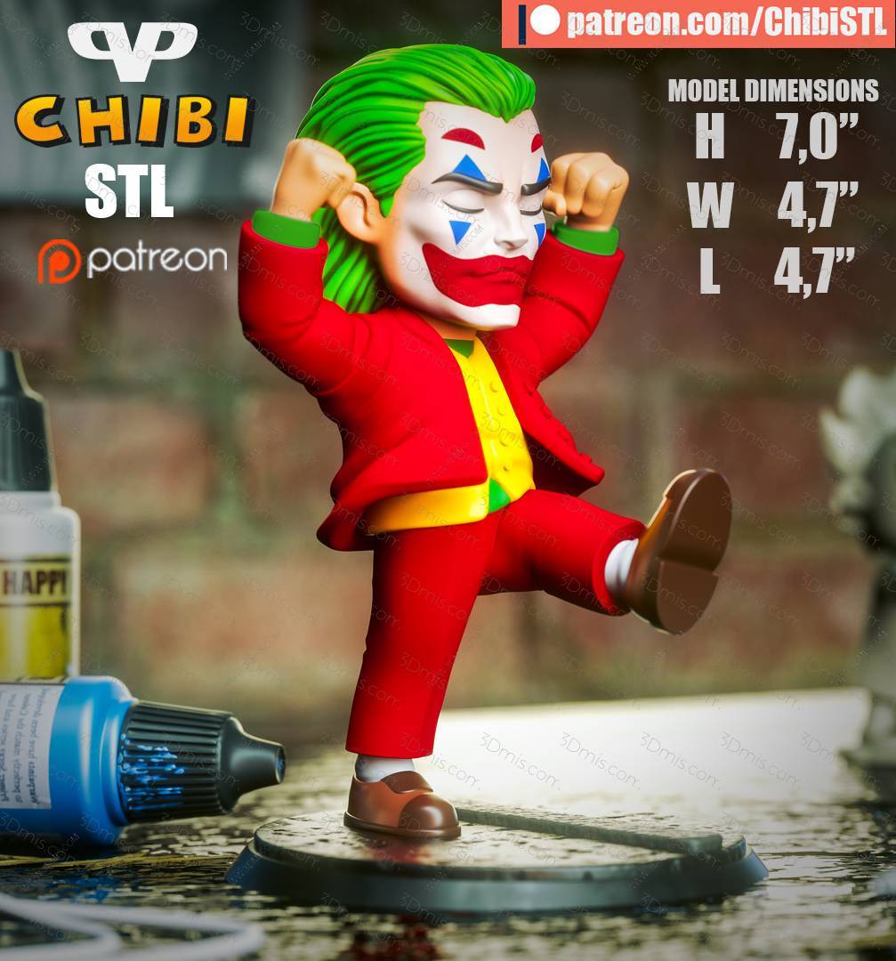 P站图纸印象馆 Chibi STL DC漫画 小丑 Chibi STL DC漫画 小丑