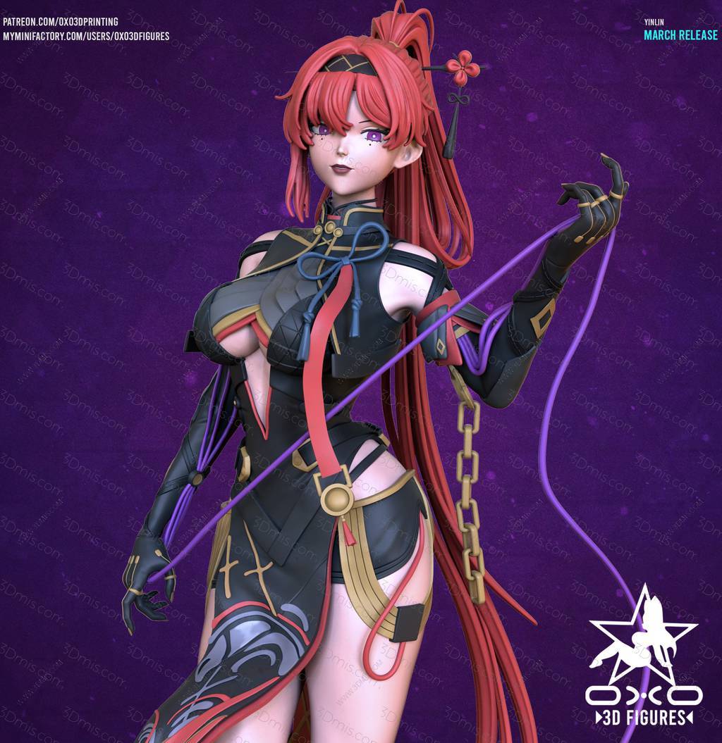 P站图纸印象馆 OXO3D 鸣潮 吟霖 OXO3D 鸣潮 吟霖