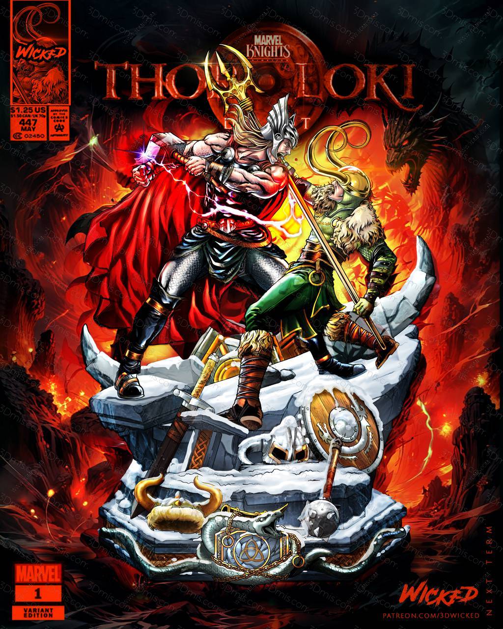 P站图纸印象馆 3DWicked 漫威 托尔与洛基 3DWicked 漫威 托尔与洛基