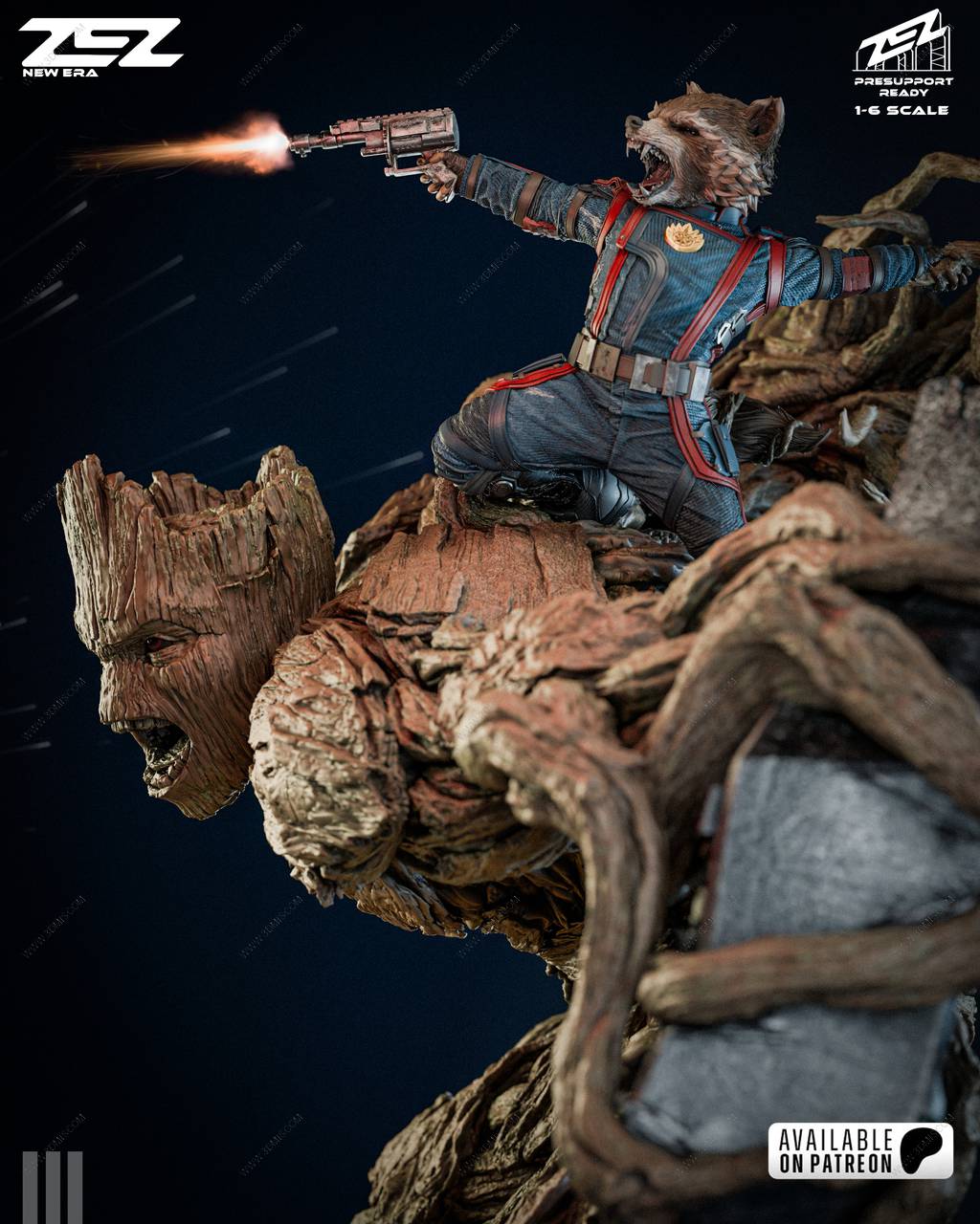 P站图纸印象馆 ZEZ STUDIOS 漫威 火箭浣熊与格鲁特 ZEZ STUDIOS 漫威 火箭浣熊与格鲁特