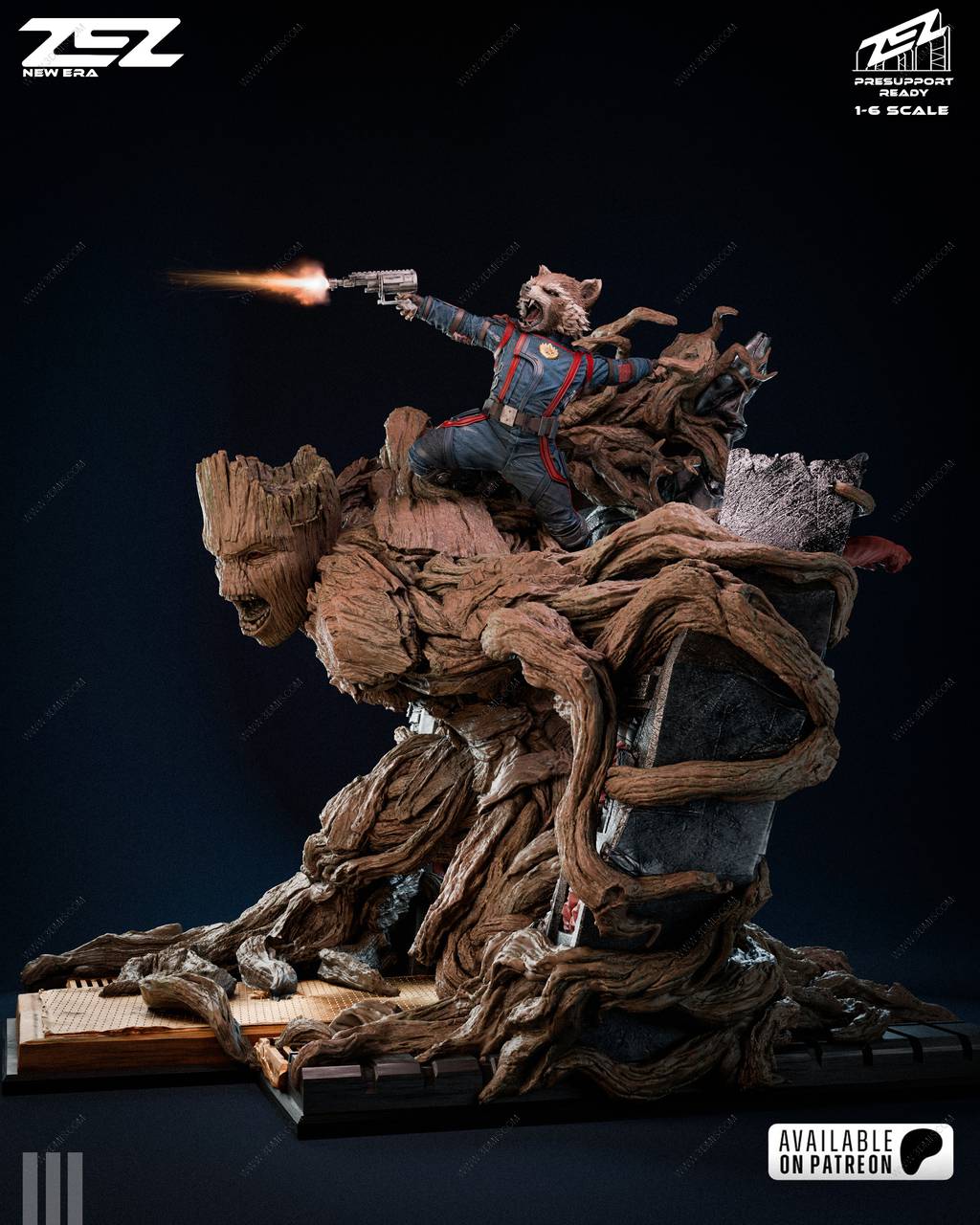 P站图纸印象馆 ZEZ STUDIOS 漫威 火箭浣熊与格鲁特 ZEZ STUDIOS 漫威 火箭浣熊与格鲁特