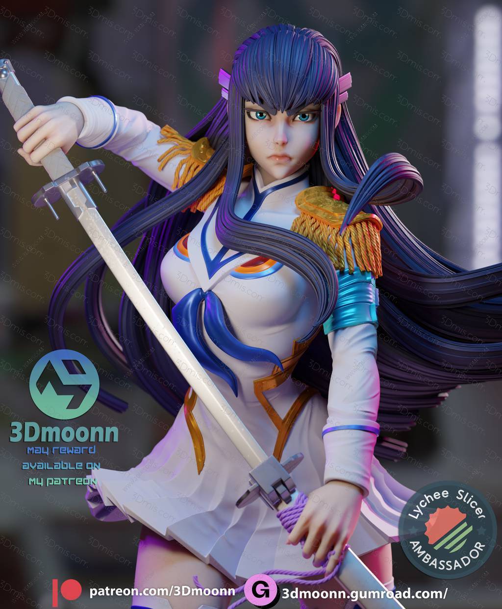 P站图纸印象馆 3Dmoonn 斩服少女 鬼龍院皐月 3Dmoonn 斩服少女 鬼龍院皐月