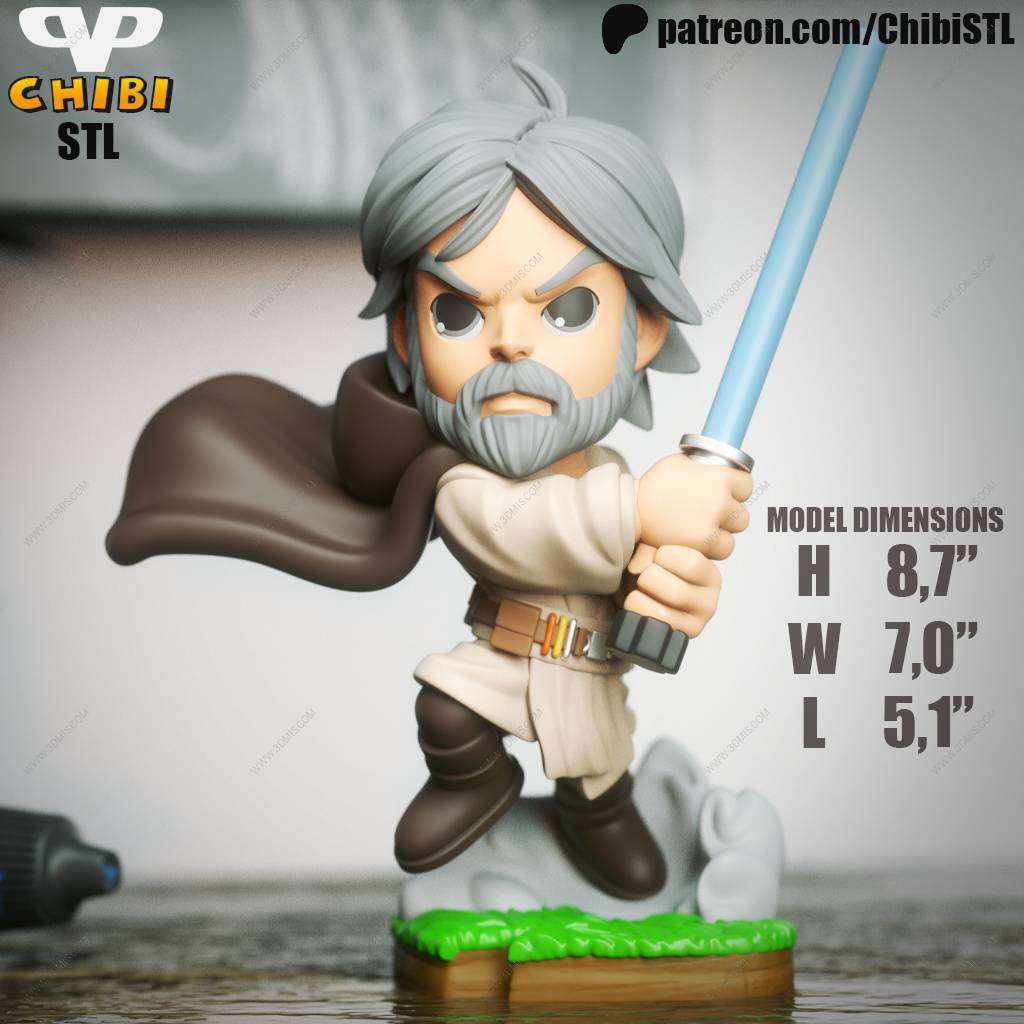 P站图纸印象馆 Chibi STL 星球大战 卢克·天行者 Chibi STL 星球大战 卢克·天行者
