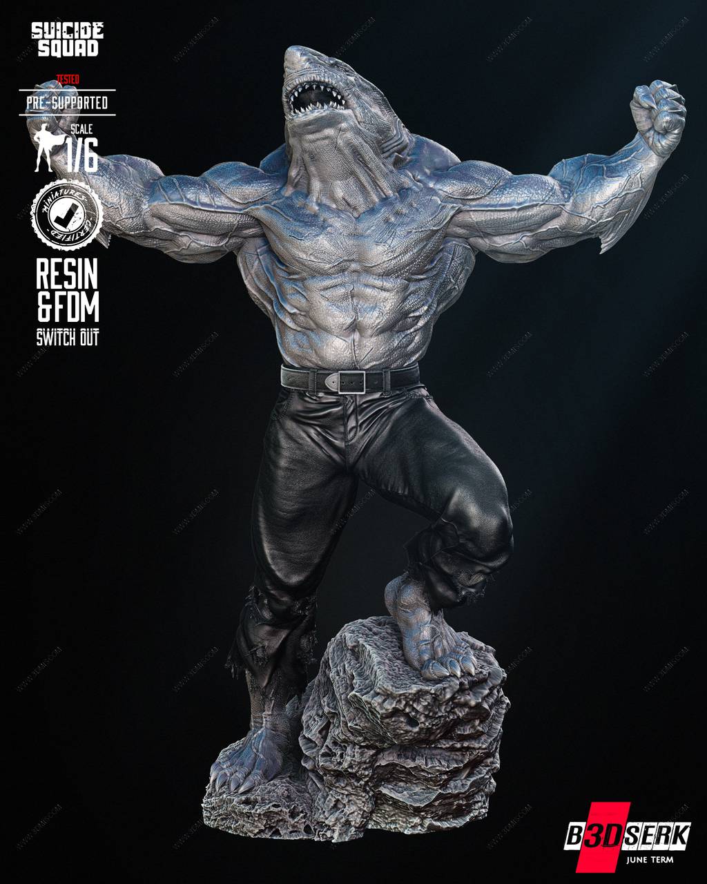 P站图纸印象馆 B3DSERK DC漫画 鲨鱼王 B3DSERK DC漫画 鲨鱼王