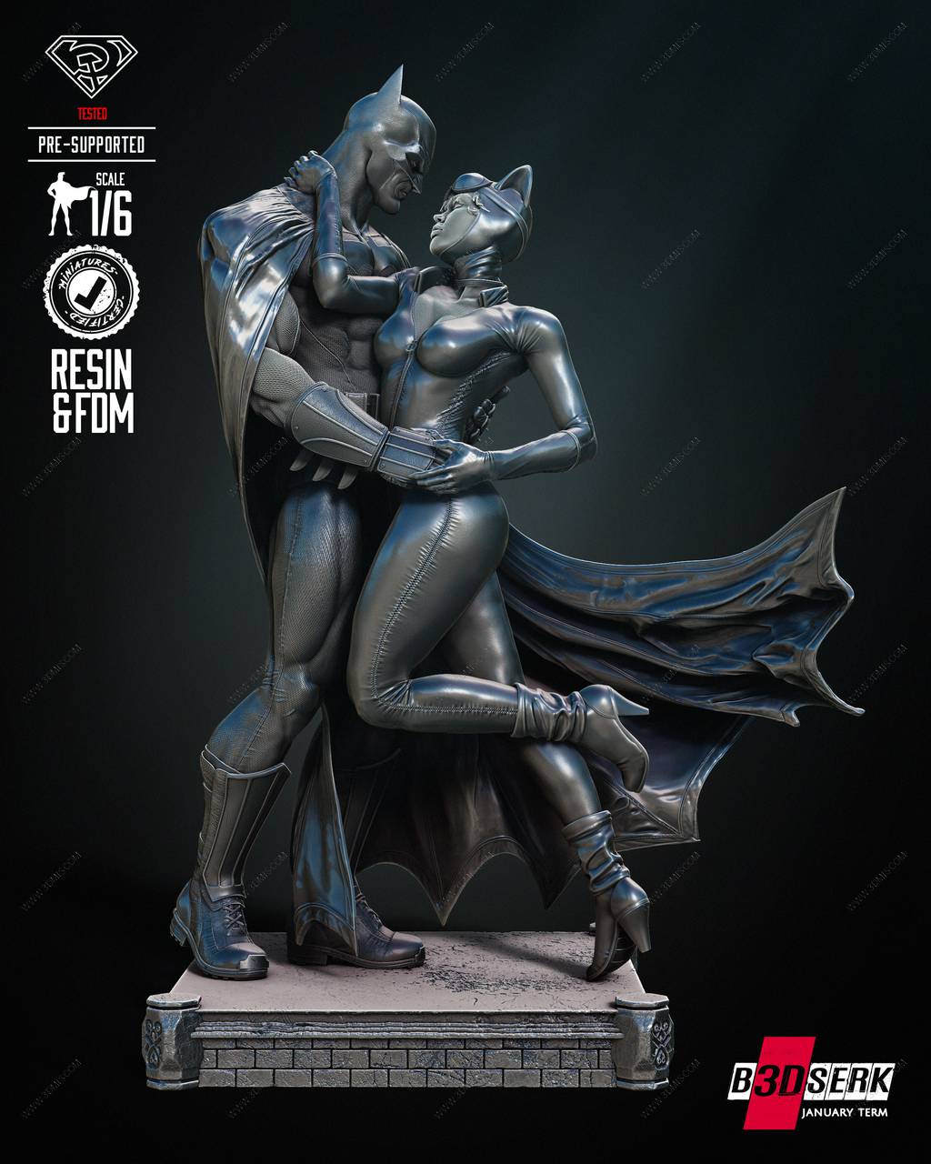 P站图纸印象馆 B3DSERK DC漫画 猫女和蝙蝠侠 B3DSERK DC漫画 猫女和蝙蝠侠