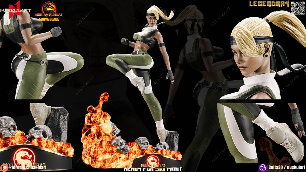 P站图纸印象馆 Nuskul Art 真人快打 索尼娅·布莱德 Nuskul Art 真人快打 索尼娅·布莱德