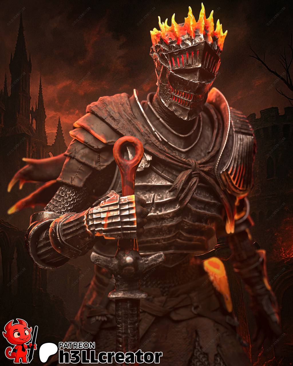 P站图纸印象馆 H3LL 黑暗之魂 薪王化身 H3LL 黑暗之魂 薪王化身