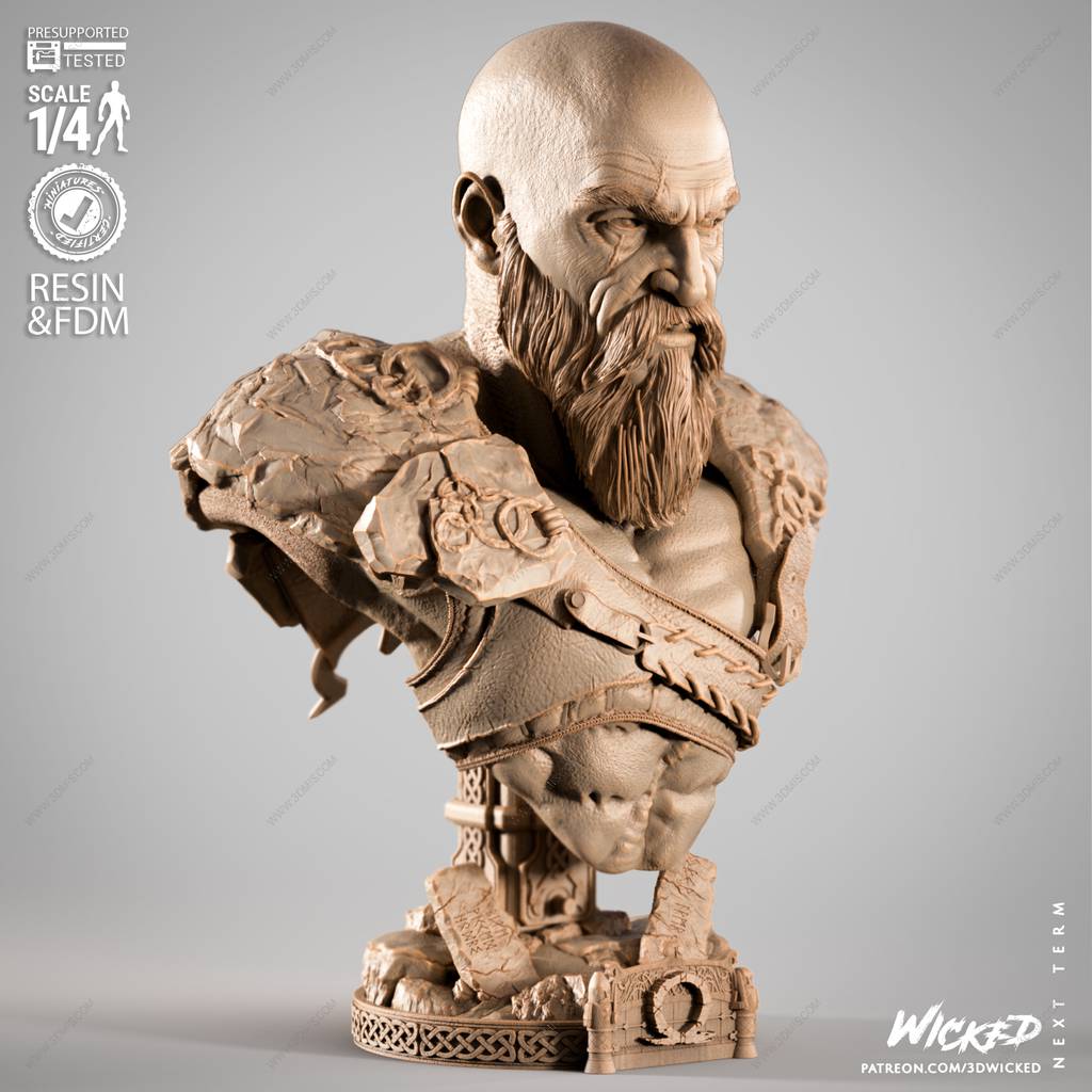 P站图纸印象馆 3DWicked 战神 奎托斯 3DWicked 战神 奎托斯