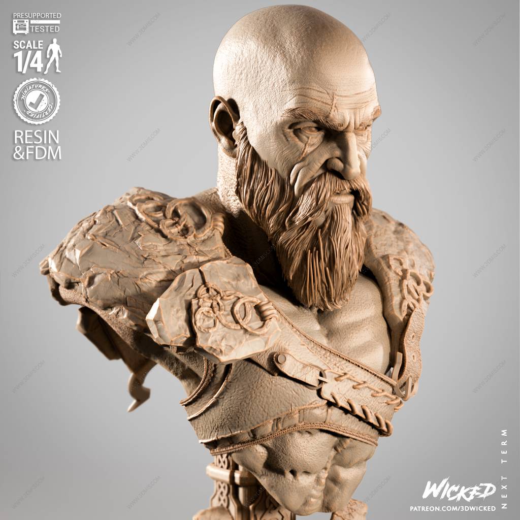 P站图纸印象馆 3DWicked 战神 奎托斯 3DWicked 战神 奎托斯