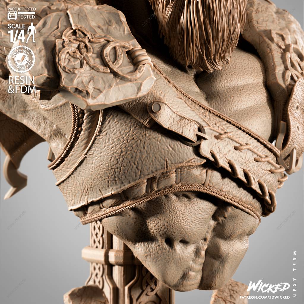 P站图纸印象馆 3DWicked 战神 奎托斯 3DWicked 战神 奎托斯