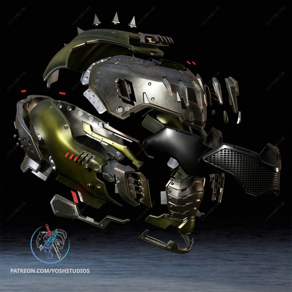 P站图纸印象馆 Yosh 毁灭战士头盔 Yosh 毁灭战士头盔