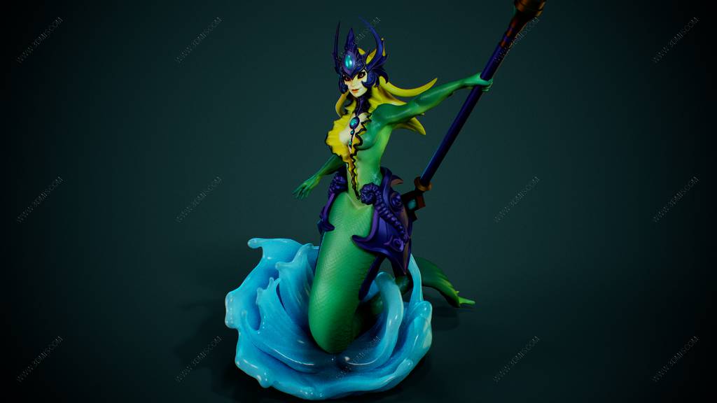 P站图纸印象馆 Inaki Sculpts 英雄联盟 人鱼娜美 Inaki Sculpts 英雄联盟 人鱼娜美
