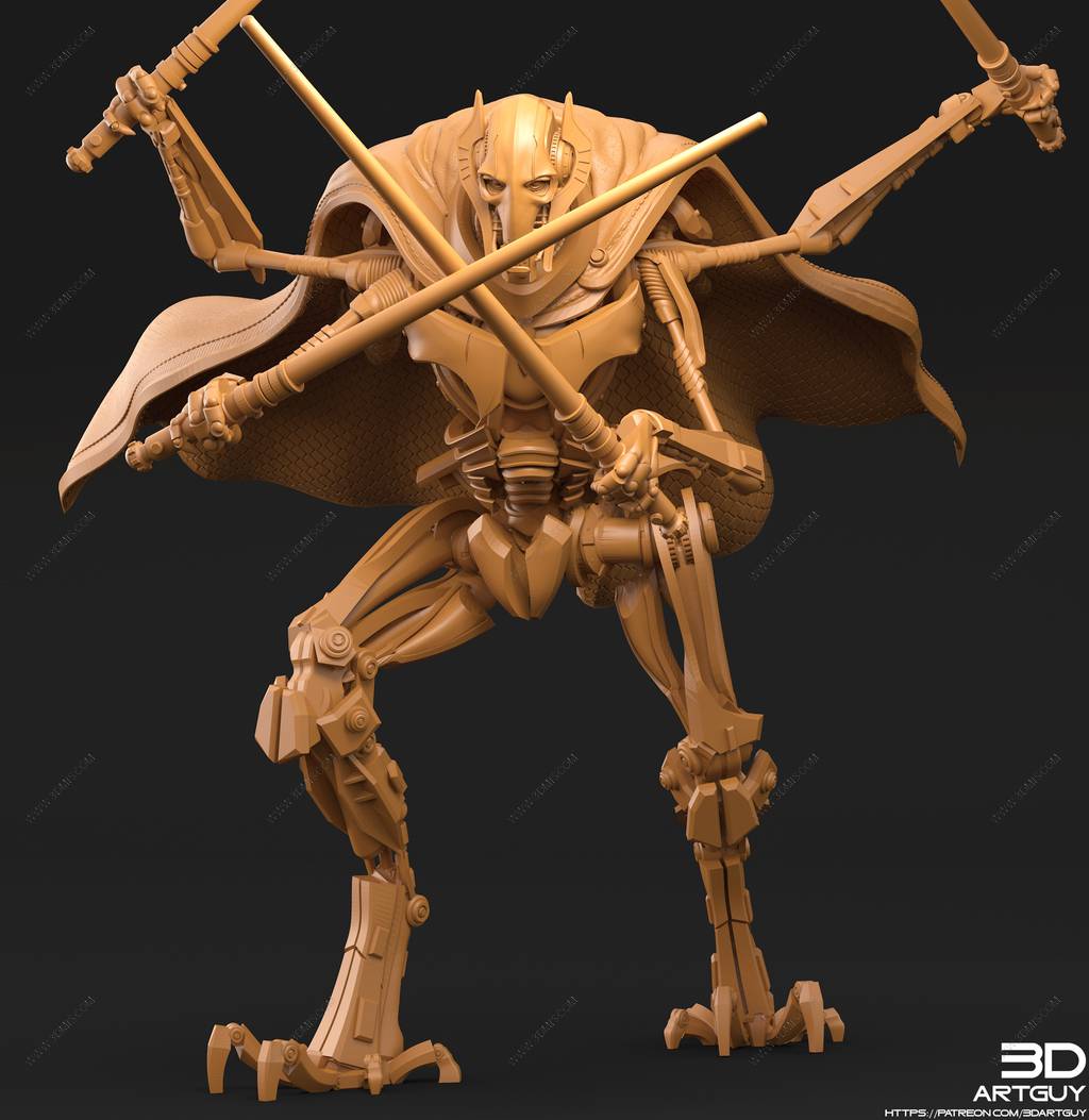 P站图纸印象馆 3DArtGuy 星球大战 格里弗斯将军 3DArtGuy 星球大战 格里弗斯将军