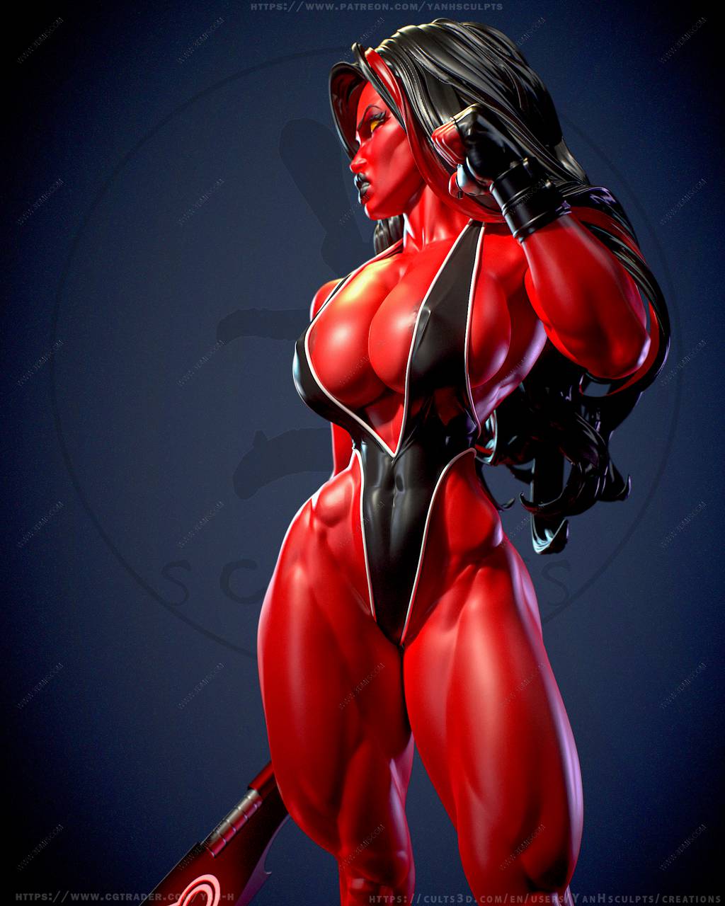 P站图纸印象馆 Yan H 漫威 女红巨人 Yan H 漫威 女红巨人