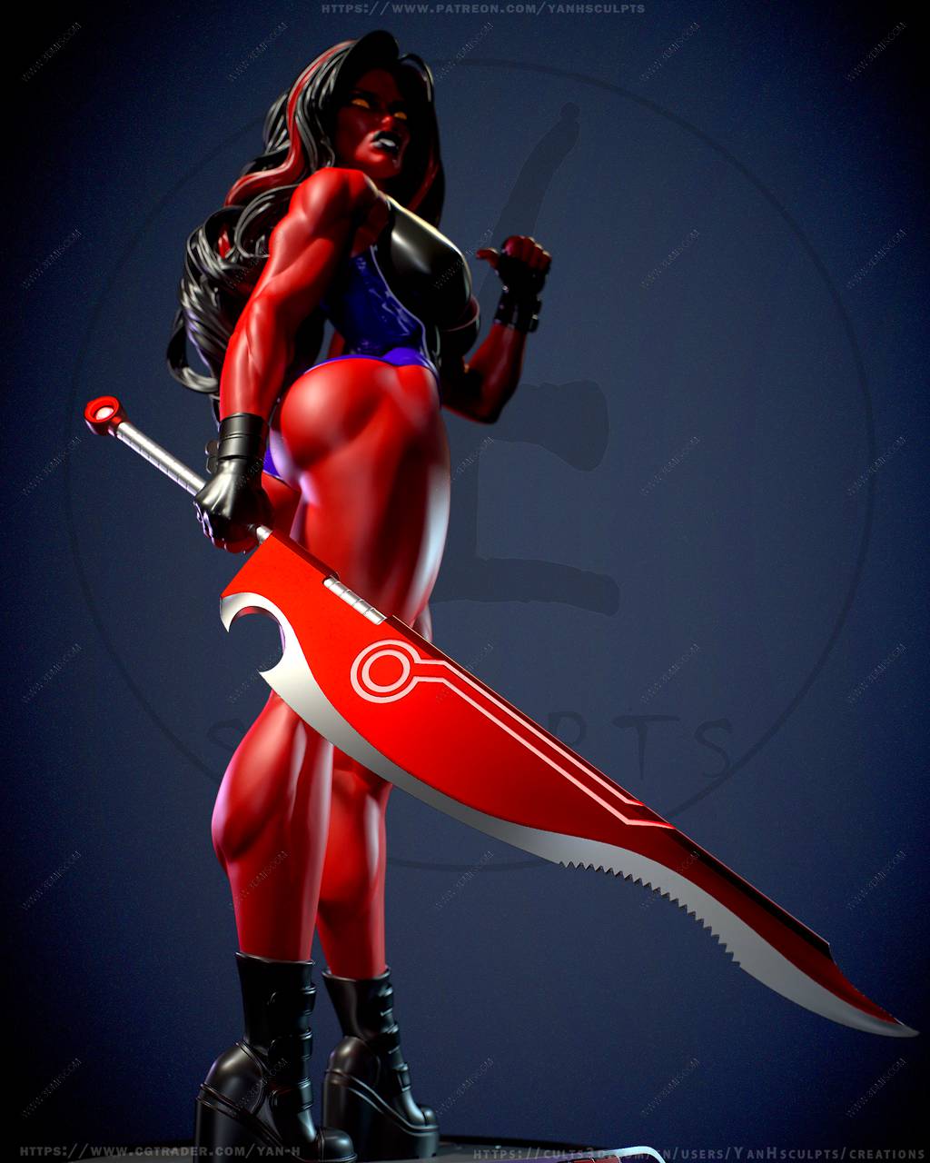 P站图纸印象馆 Yan H 漫威 女红巨人 Yan H 漫威 女红巨人